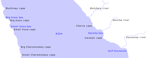 map of Baikal: north-east