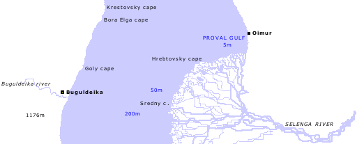 lake Baikal map: south-west